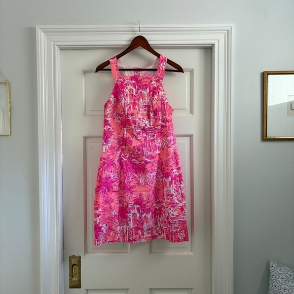 Lilly Pulitzer Size 8 Simone Shift Dress Cheeky Melon Rule Breakers Toile - Picture 2 of 5